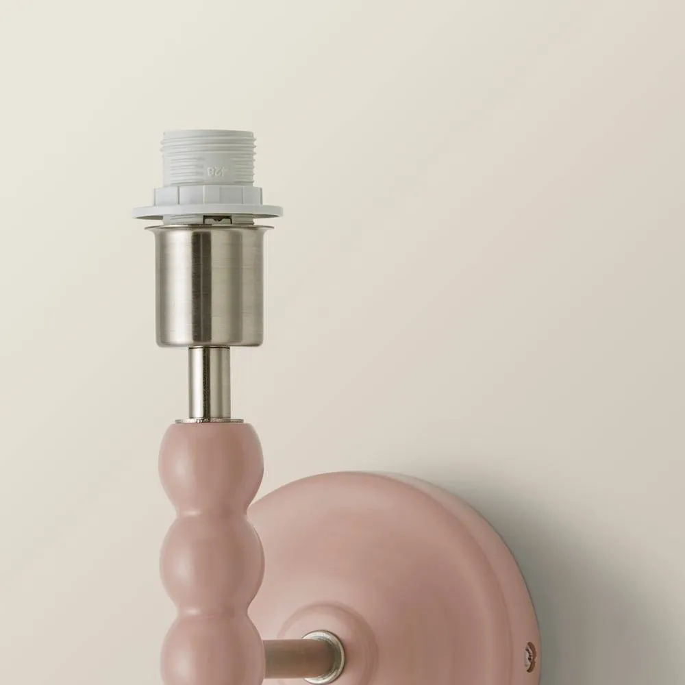 ValueLights Bobbins Pair of Pastel Bobble Style Wall Light Bases in Pale Pink 3