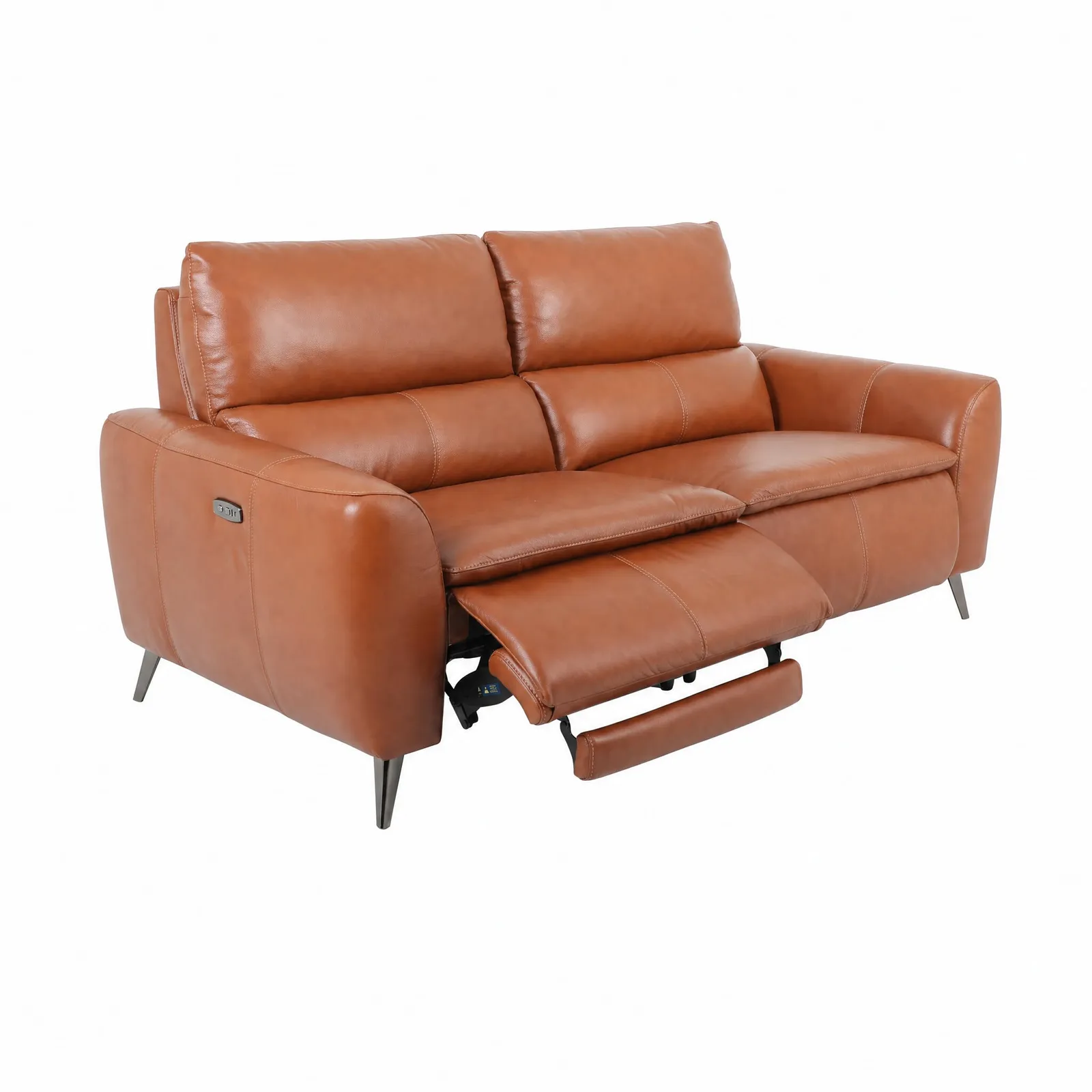Laurence 2.5 Seater Power Recliner Sofa, Brown Leather | Barker & Stonehouse 3