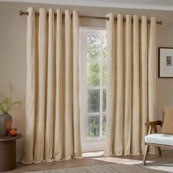 Yard Hebden Striped Eyelet Curtains (Blackout Available) 2