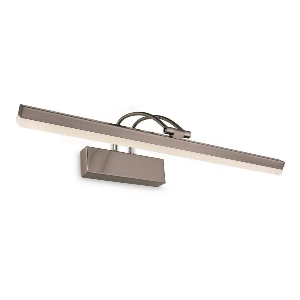 Netlighting LED 1 Light Picture Wall Light 11w Brushed Steel in Grey