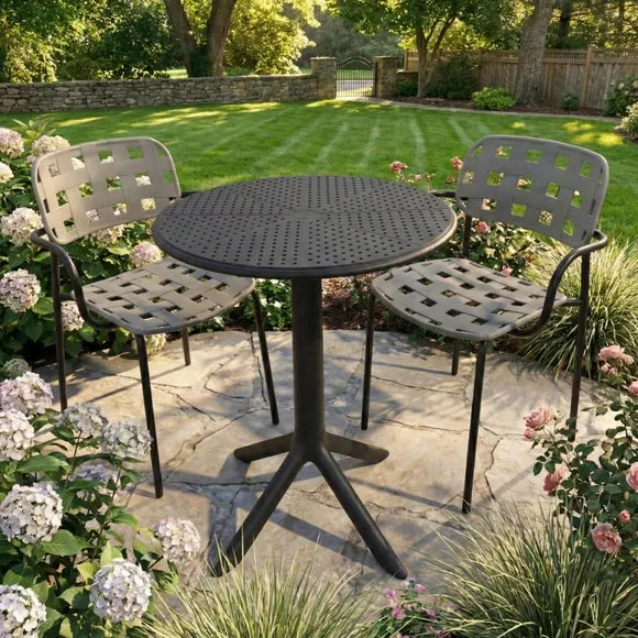 Bergen Round Bistro Table with 2 Karin Armchairs 1