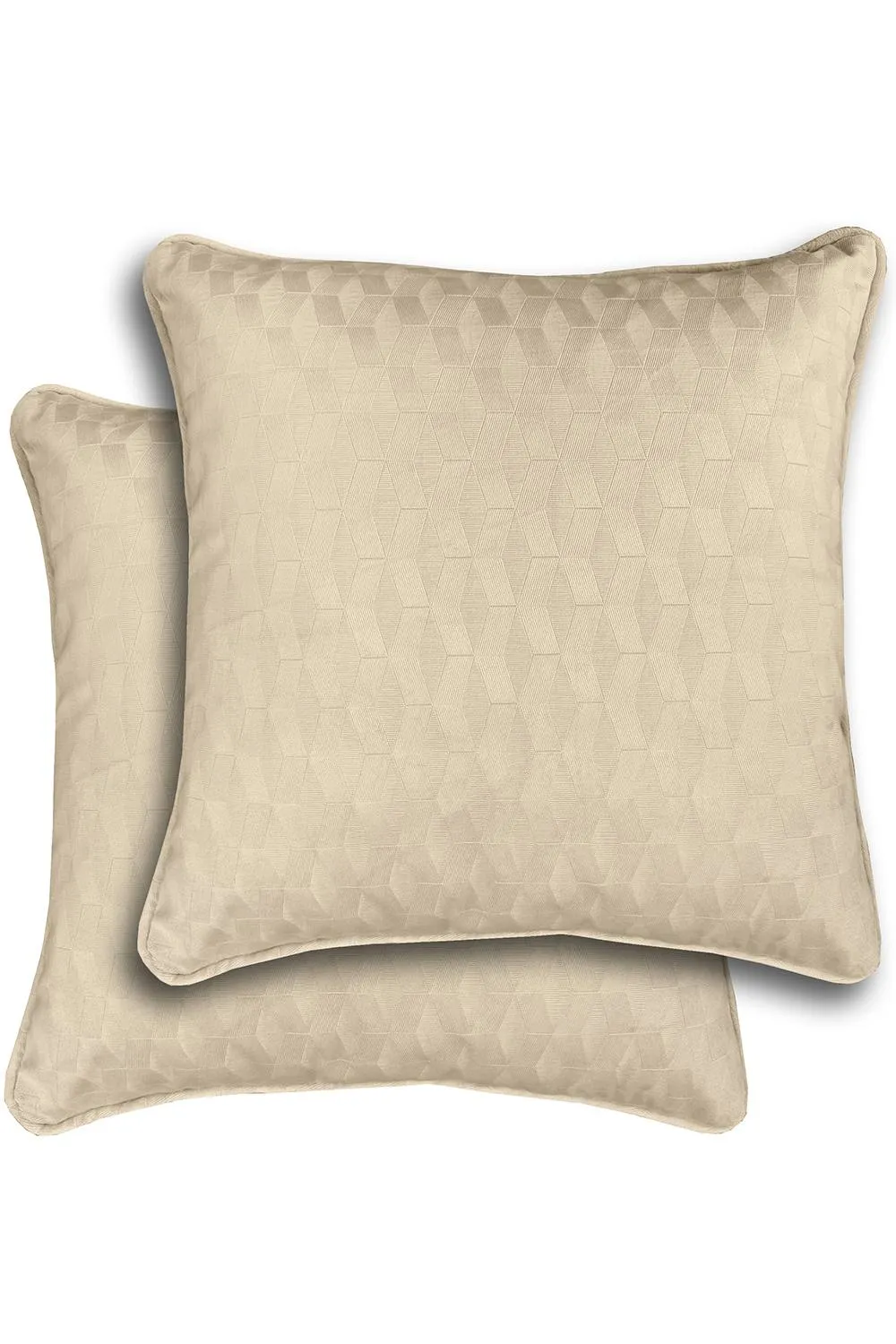 Enhanced Living Pair of Tokyo Geometric Double Sided Zip Opening Cushions - Cases Only in Cream
