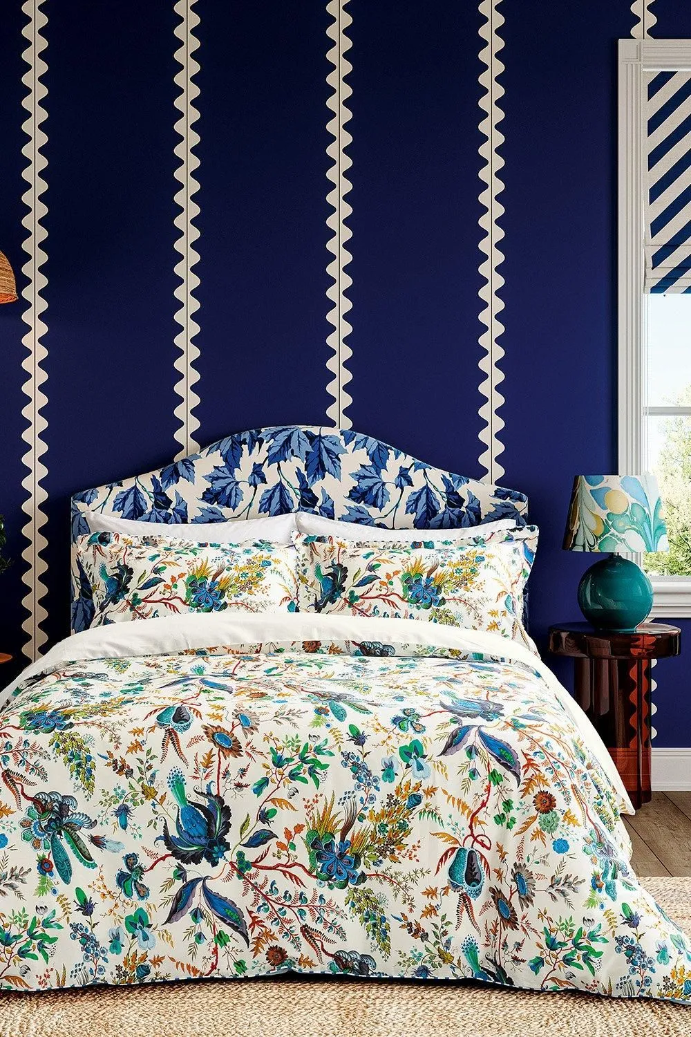 Harlequin 'Wonderland Floral' Cotton Sateen Duvet Cover Set in White