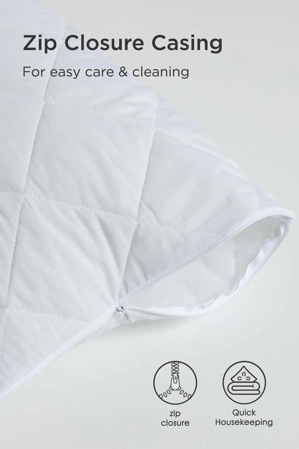 Homescapes Quilted Body Pillow Protector in White 3