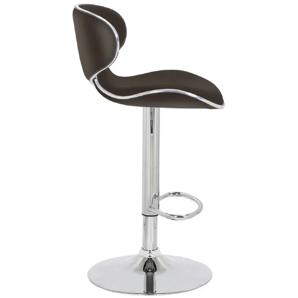 netfurniture Planet Kitchen Breakfast Bar Stool Brown Padded Seat Height Adjustable 4