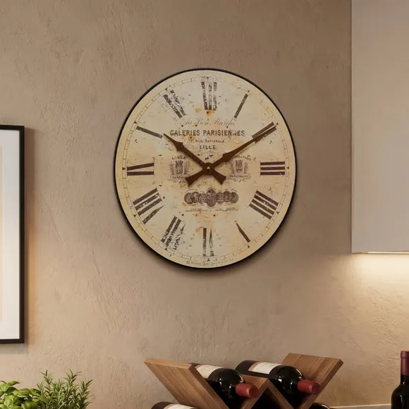 Parchment Coloured Antique Dial Wall Clock