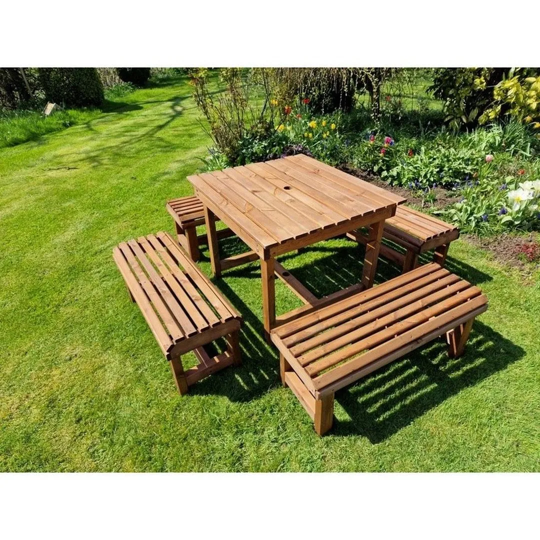 Churnet Valley Garden Furniture Ltd Contemporary 8 Seater Table & Bench Set - Timber - Fully Assembled in Brown 3