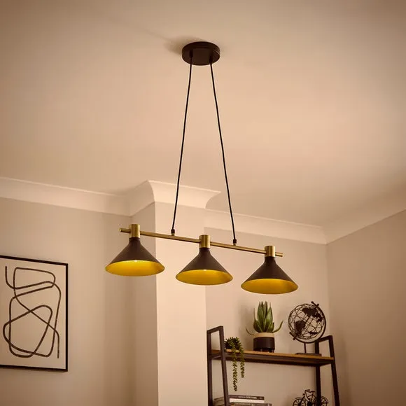 Morgan Industrial 3 Light Adjustable Diner Ceiling Light 2