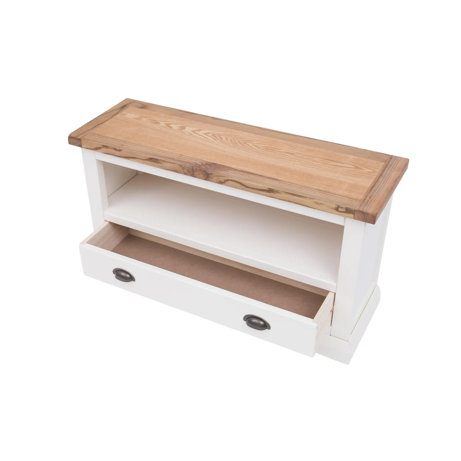 Cabinet Bits Cosenza Off-White 1 Drawer TV Cabinet Brass Cup Handle 4