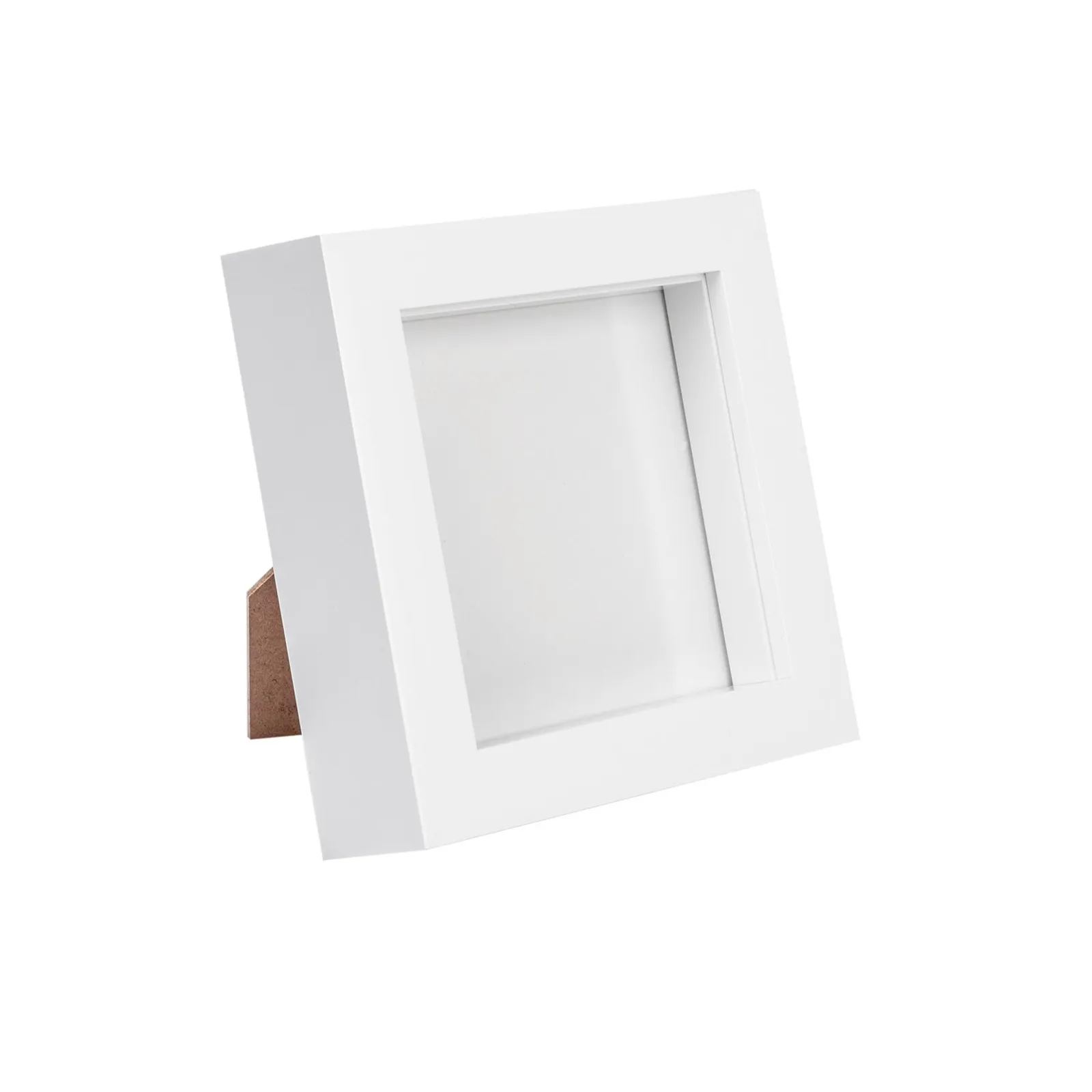 Nicola Spring 3D Box Photo Frame - 4" x 4" - White