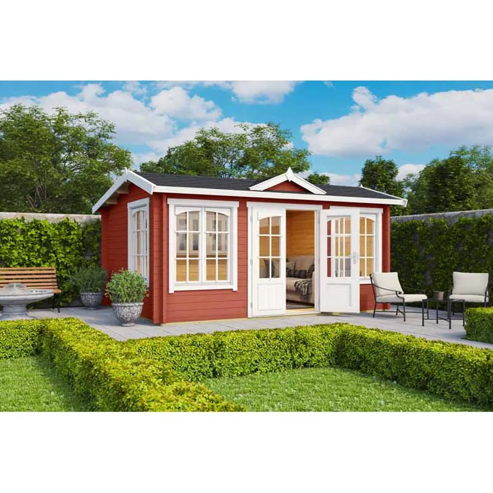 Lasita Maja Ltd Windsor 44-Log Cabin, Garden Room, Home Office - L440xW340.8xH239.4 cm in Natural 5
