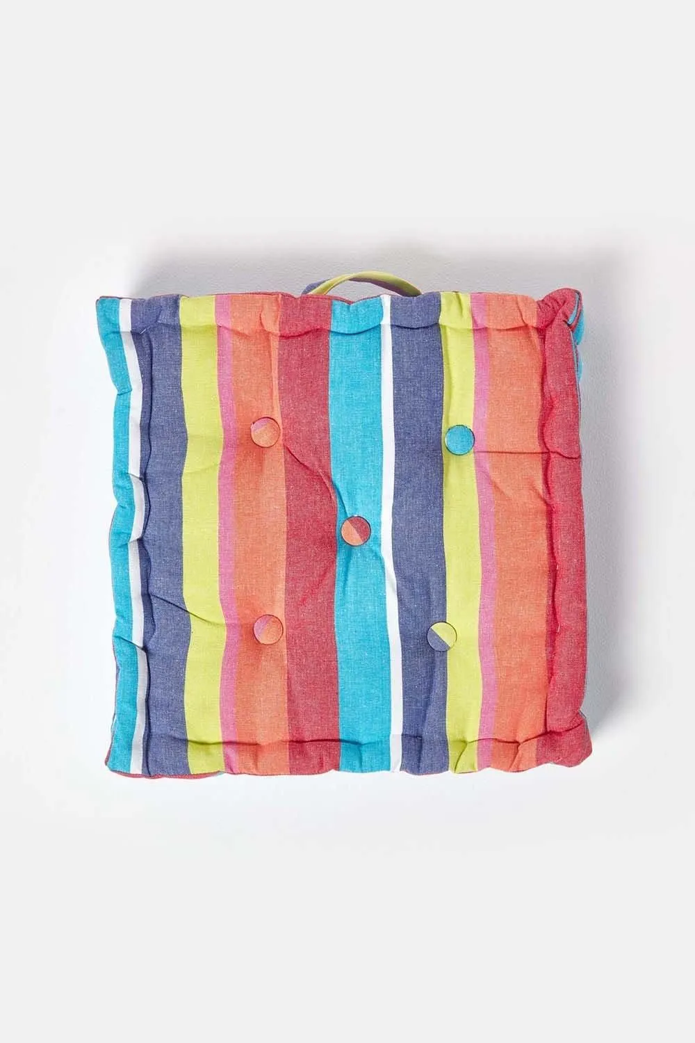 Homescapes Cotton Multicoloured Stripe Floor Cushion 3