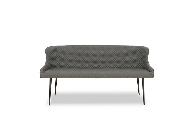 Hanoi Faux NC Leather Dining Bench - Slate Grey