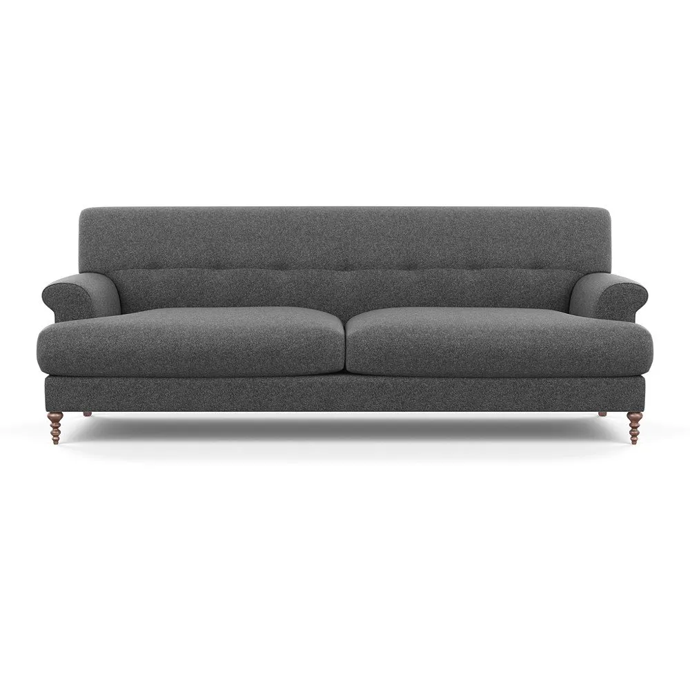 Scp Oscar 3 Seater Formal Sofa Melton Wool Granite Walnut Feet 1