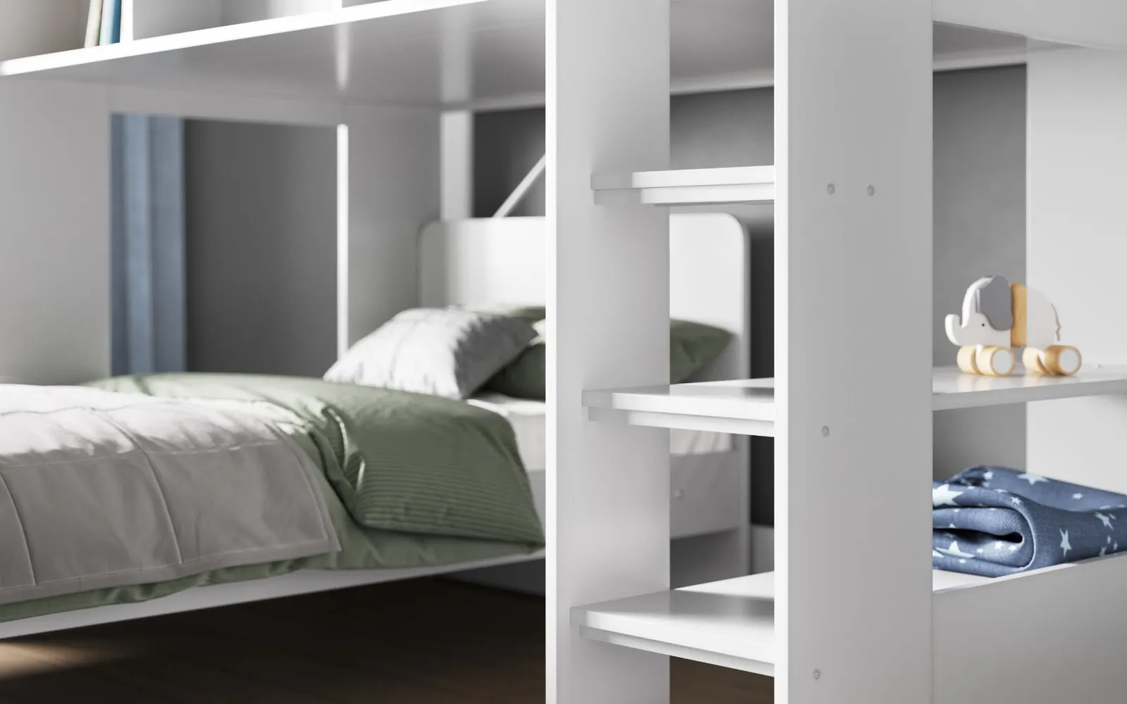 Flair Wizard L Shaped Bunk Bed in White 4