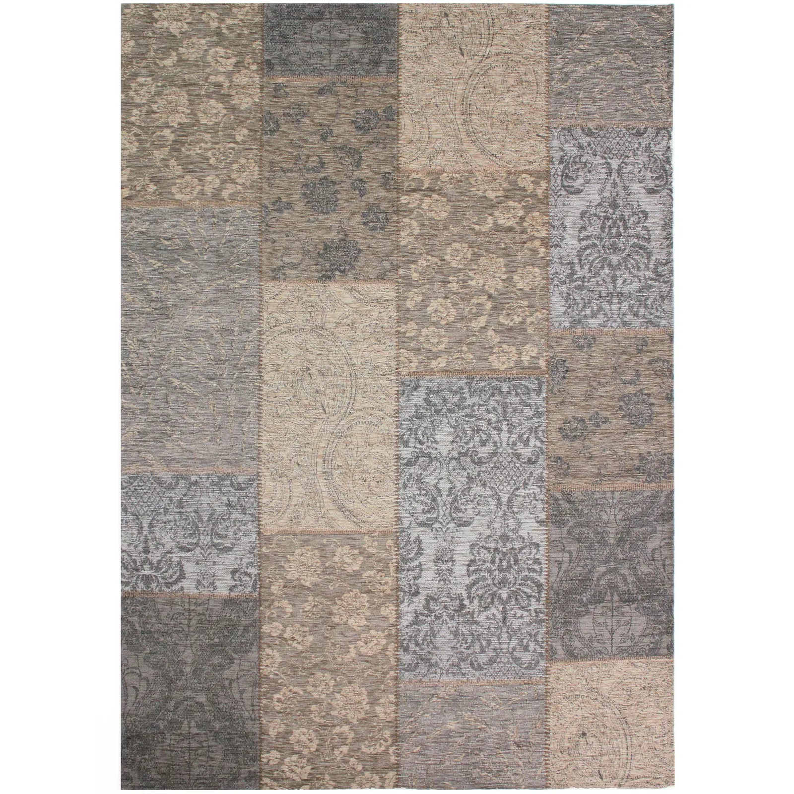 Romance Patchwork Rug Grey and Brown