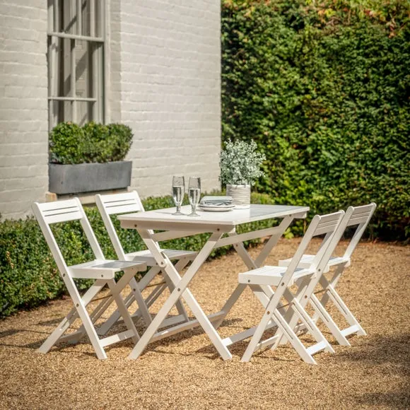 Ottinge White Wooden Foldaway Dining Set