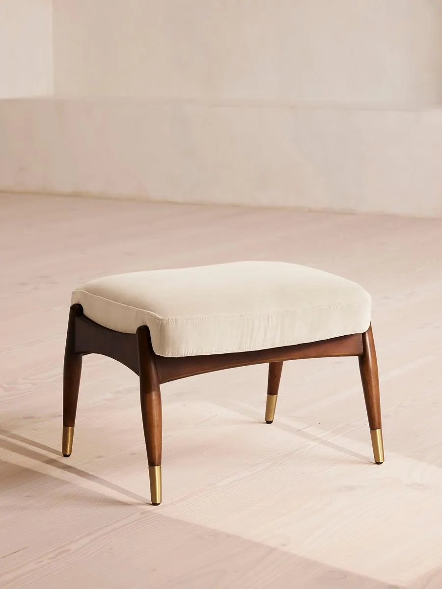 Theodore Footstool, Velvet, Porcelain