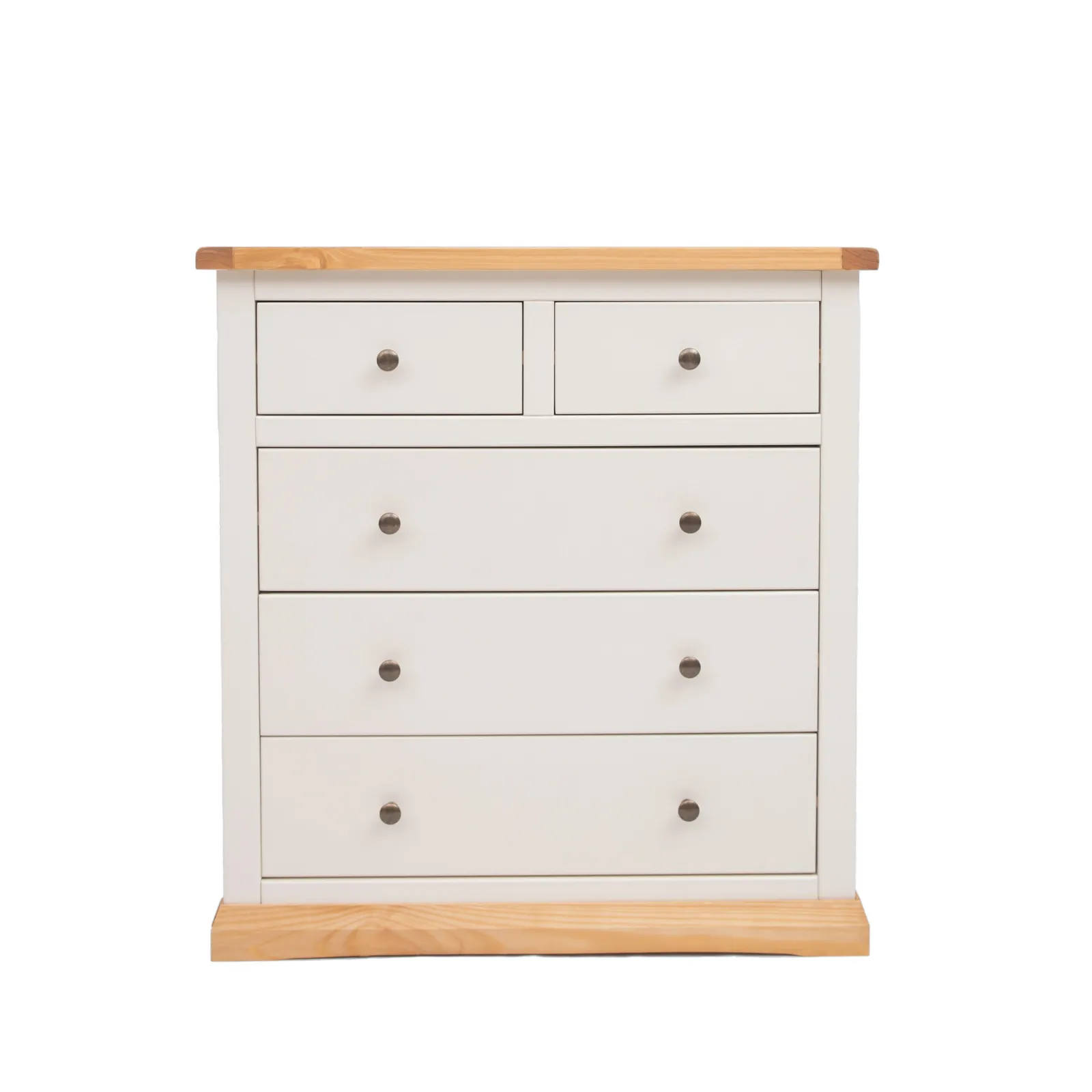 Cabinet Bits Trevi 5 Drawer Chest of Drawers Brass Knob in Off-White 2