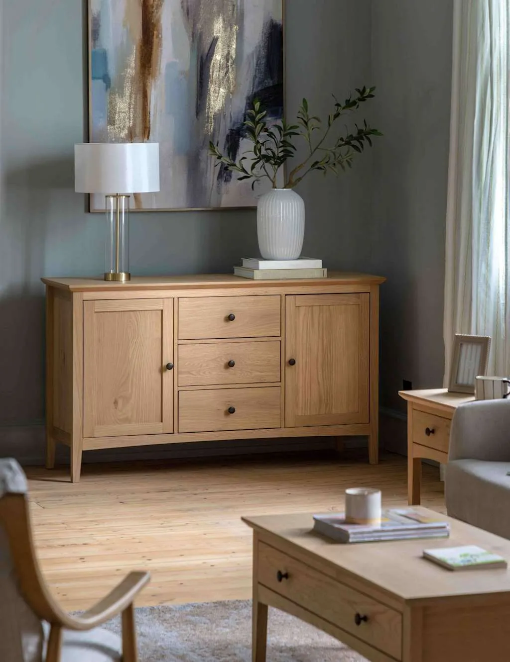 Gallery Direct Rye 2 Door 3 Drawer Sideboard Natural