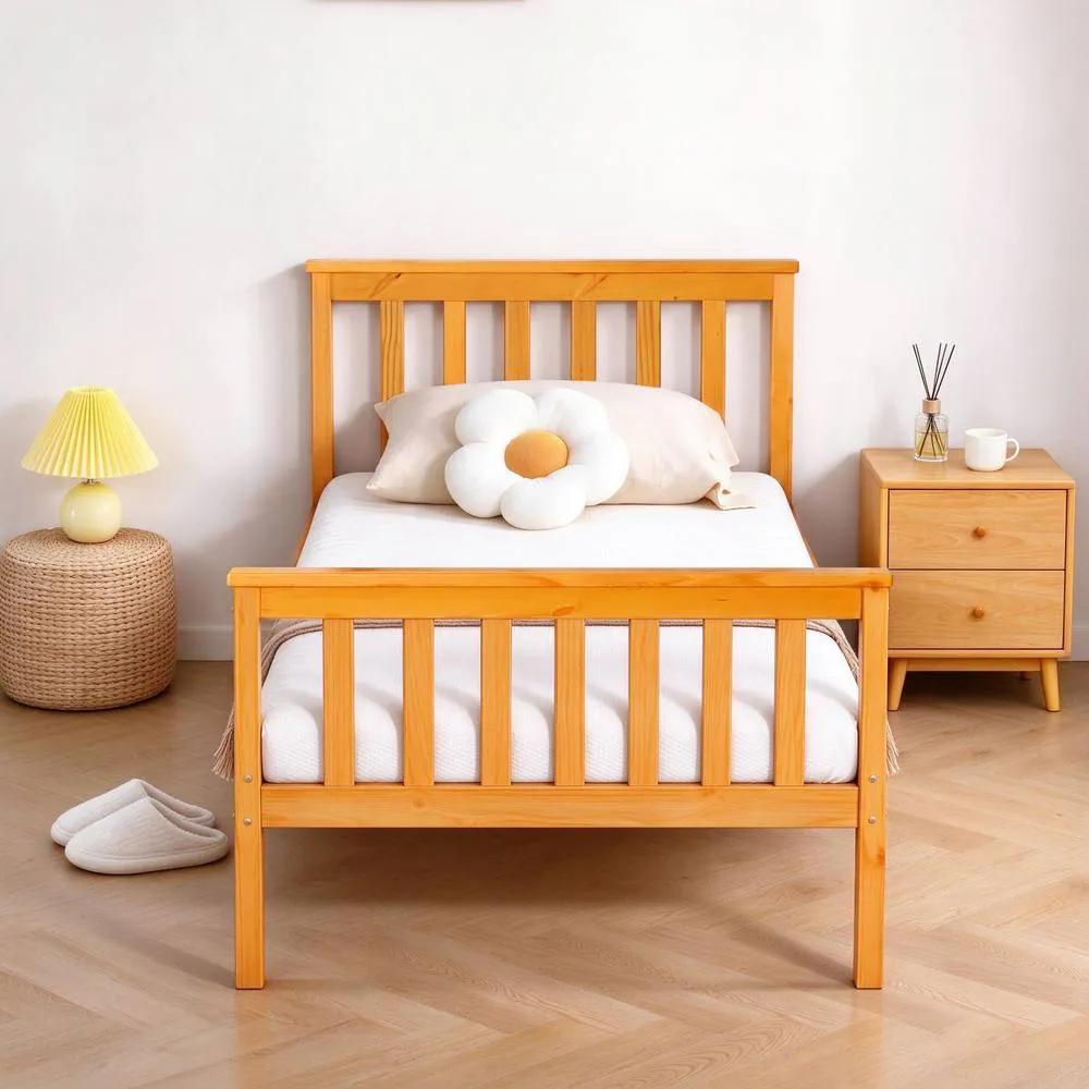 Comfy Living Ltd Wooden Bedframe in Various Colours in Orange 2