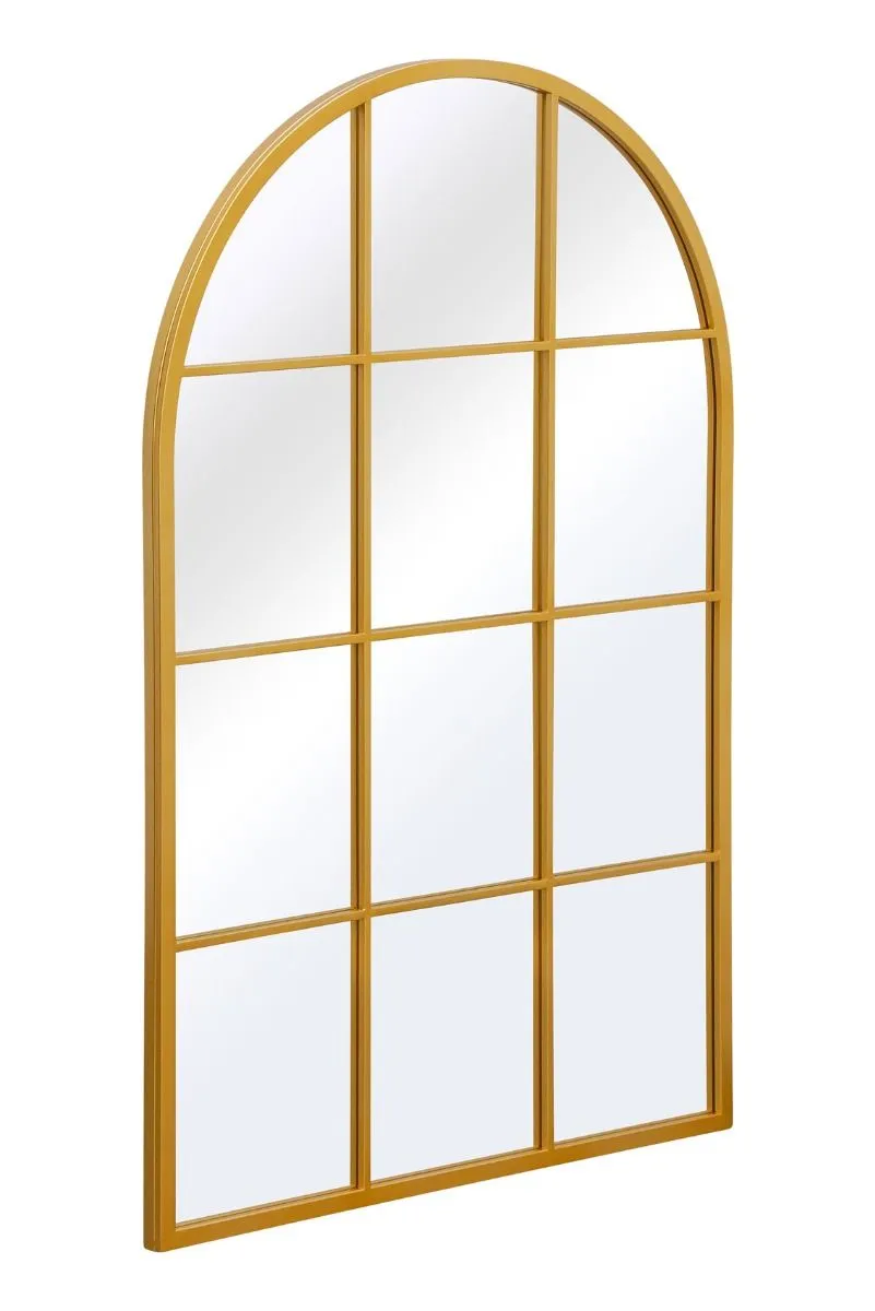 MirrorOutlet Gold Metal Framed Arched Window Wall Garden Mirror (120CM X 80CM) 6