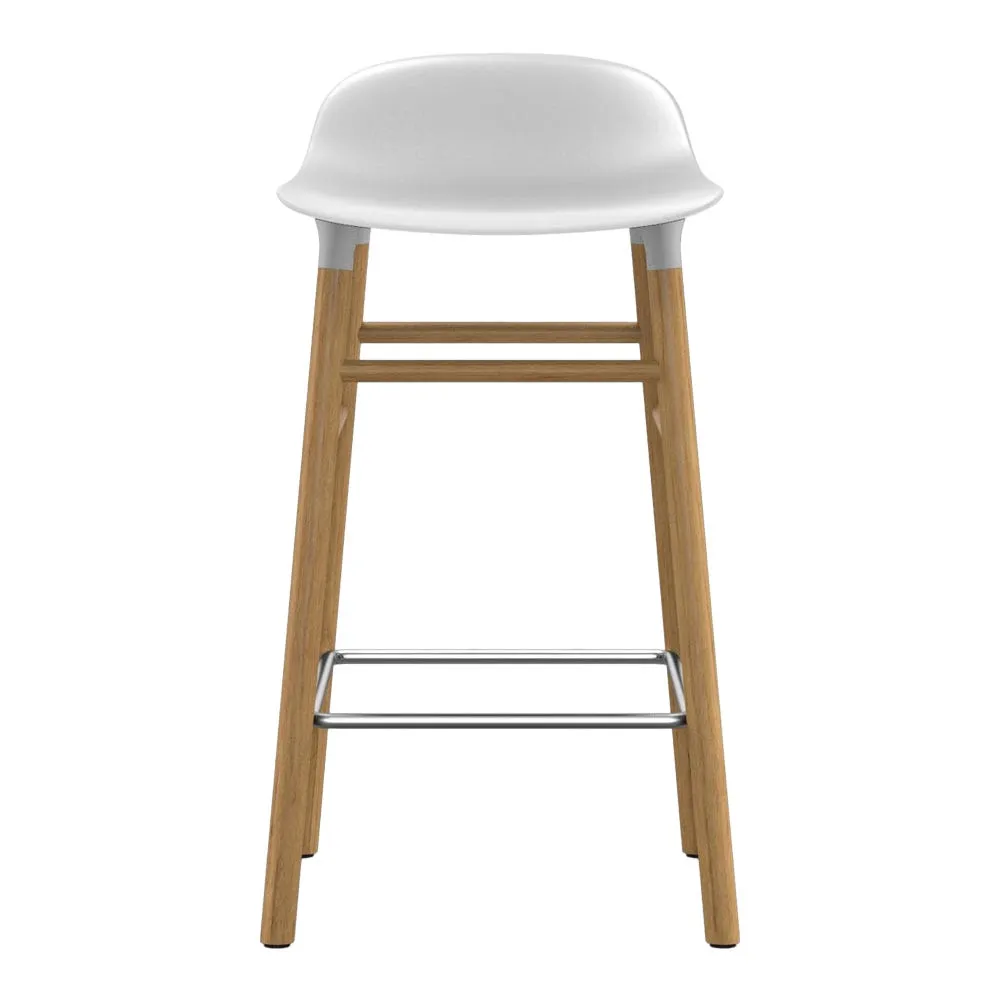 Normann Copenhagen Form Barstool White Shell Oak Legs 2