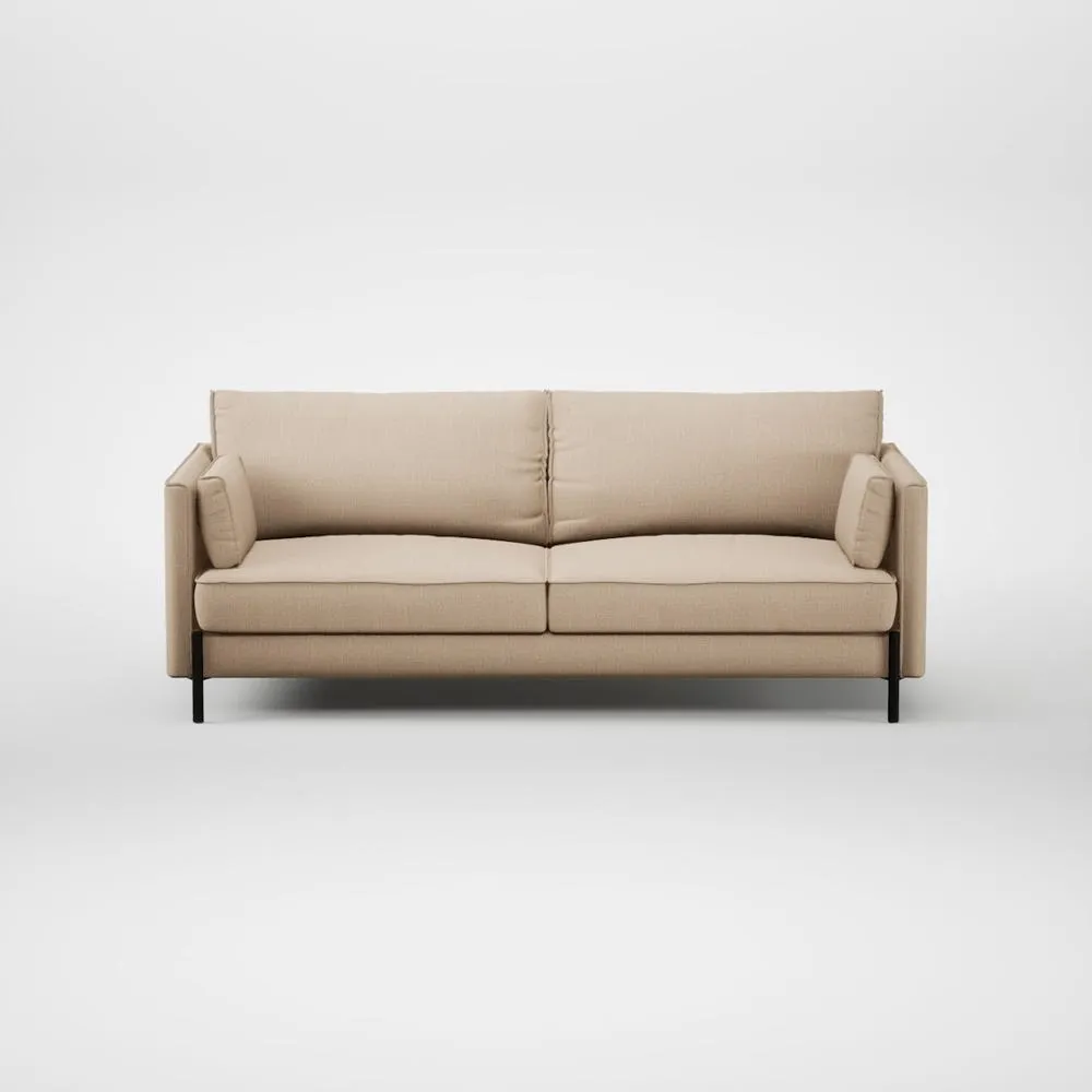 Heal's Tortona 3 Seater Sofa Smart Cotton Linen Rice Black Feet 1