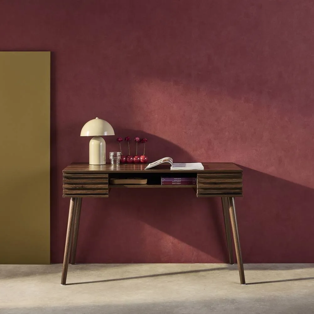 sweeek 2-drawers Wooden Effect Desk in Dark Brown