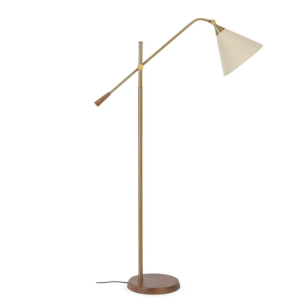 Heal's Dryden Floor Lamp Walnut Finish & Natural 2