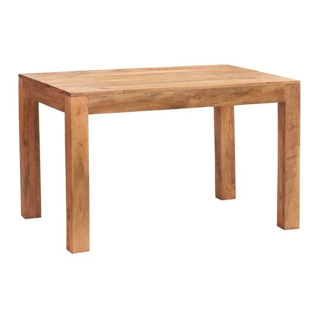 Indian Hub Toko Light Mango Small Dining Table Solid Mango Wood L80xW120xH76 cm in Brown