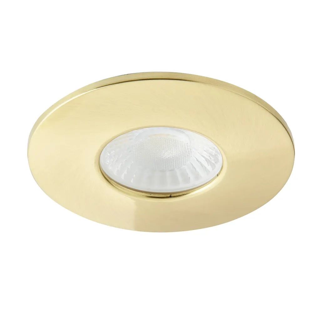 Nate Fixed Fire Rated LED IP65 Downlight, Satin Brass 1