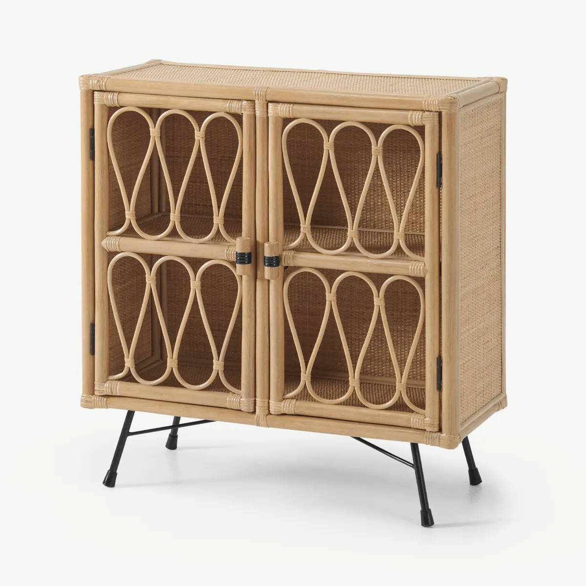 Beyka Compact Sideboard, Natural Cane & Black