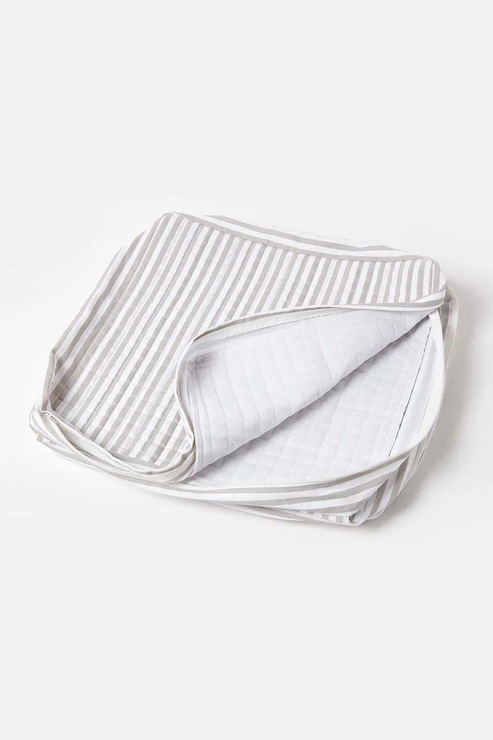 Homescapes Quilted Cotton 3 Seater Orthopaedic Booster Cushion Cover in Grey 3