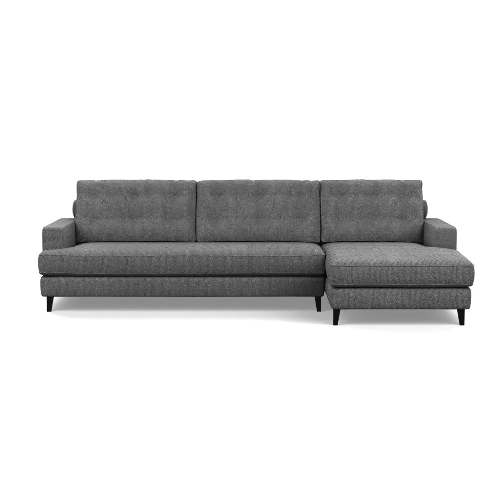 Heal's Mistral Right Hand Facing Corner Sofa Tejo Recycled Noir Black