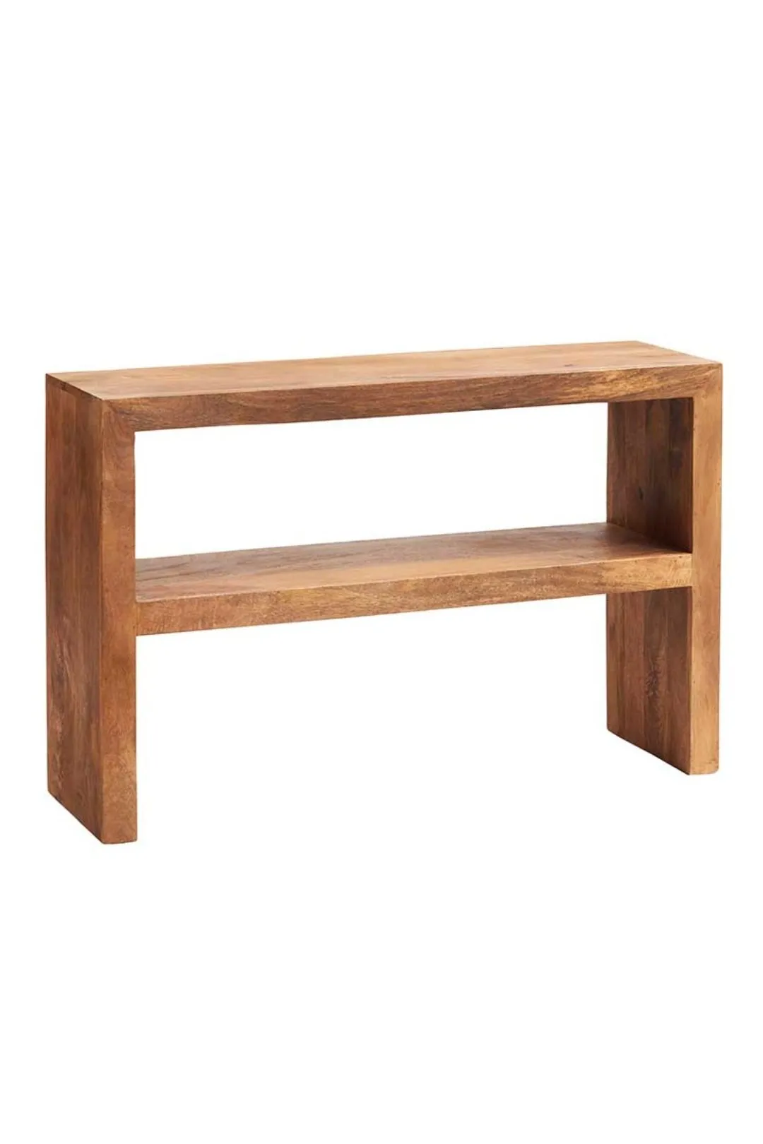 IH Design Duvid Light Mango Console Table with Shelf in Brown 3