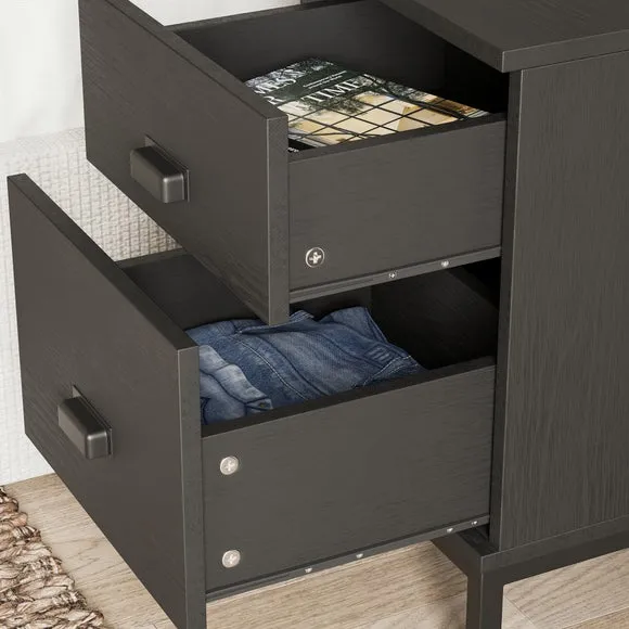 Fulton 2 Drawer Slim Bedside Table 4
