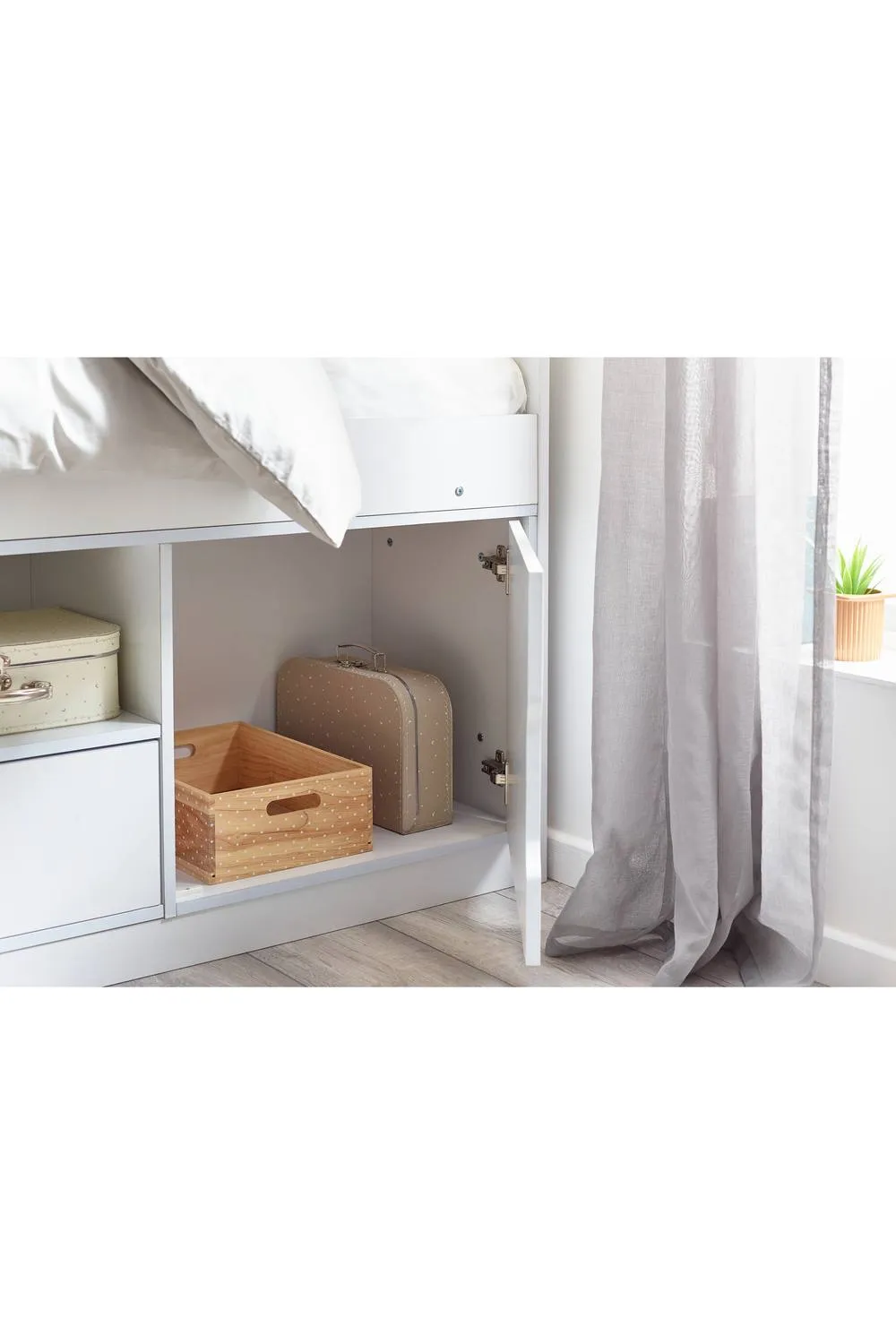 Julian Bowen Atom Single White Low Sleeper Bed with Storage 5
