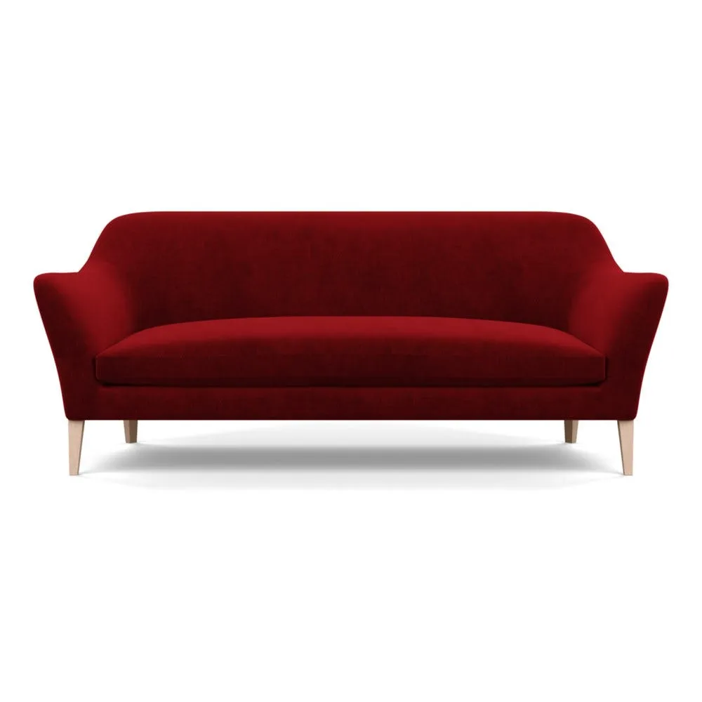 Heal's Wallis 4 Seater Sofa Smart Luxe Velvet Mulberry Natural Ash Feet 2