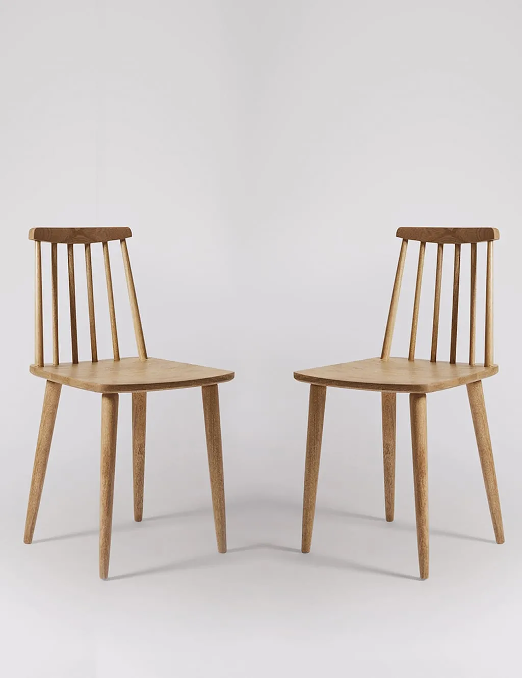 Swoon Set of 2 Ollie Mango Wood Dining Chairs Light Brown