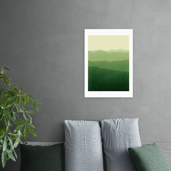 East End Prints Gradient Landscape Green Print 1