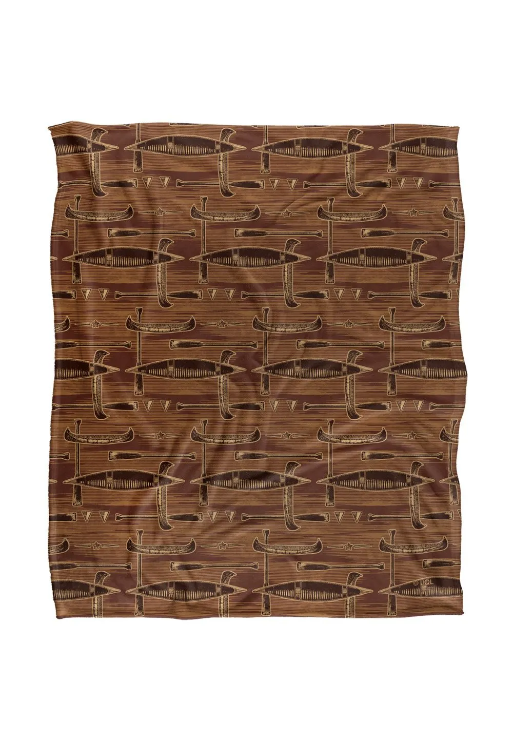 JQ Licensing Jl-Jp Lodge Canoe Pattern Silky Touch Super Soft Throw Blanket 152 X 127 cm in White