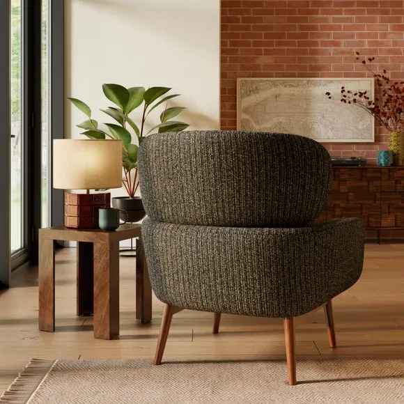 Pelham Woolly Boucle Striped Wing Armchair 2