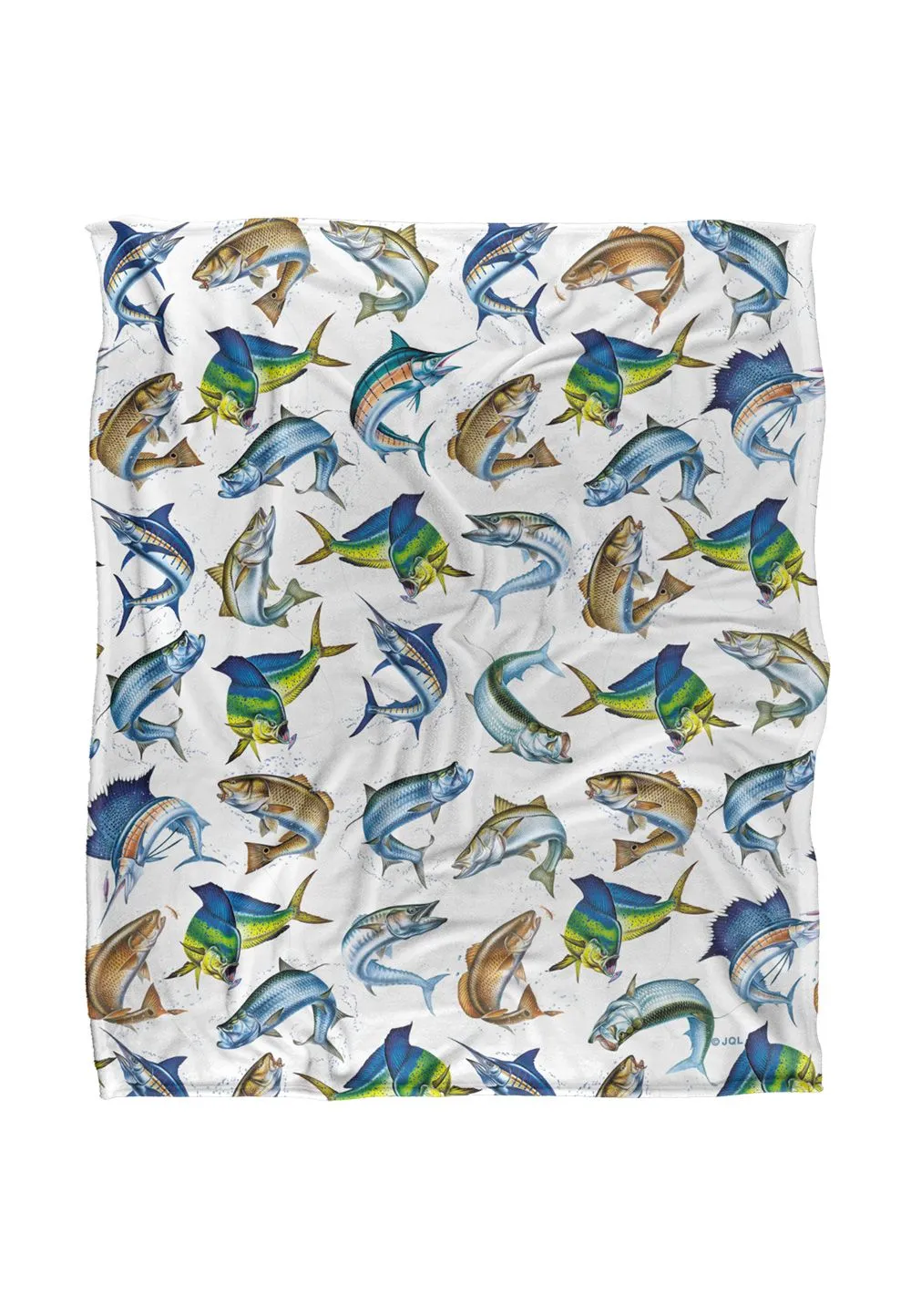 JQ Licensing Saltwater Gamefish Silky Touch Super Soft Throw Blanket 152 X 127 cm in White