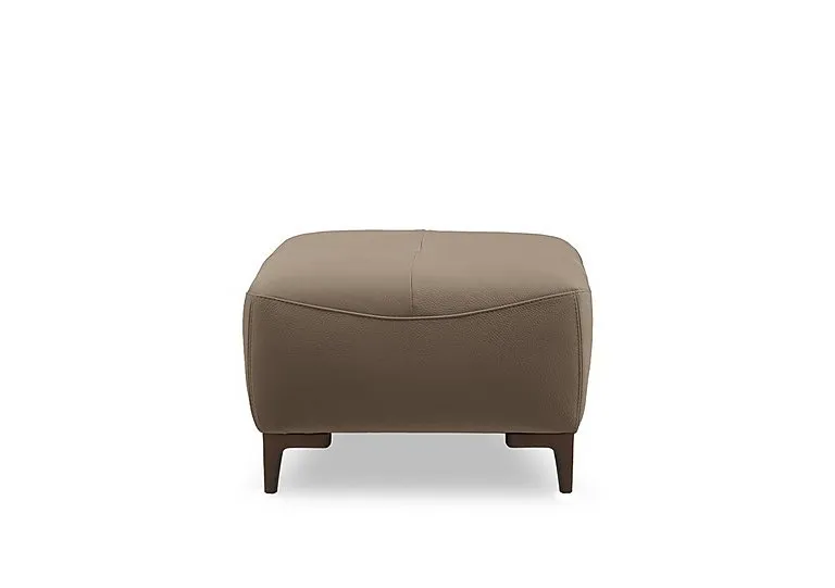 Marconi Leather Footstool - Torello Taupe