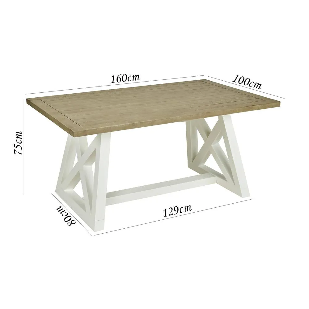 Statement Furniture Oxford White Extending Dining Table 1.6m 4