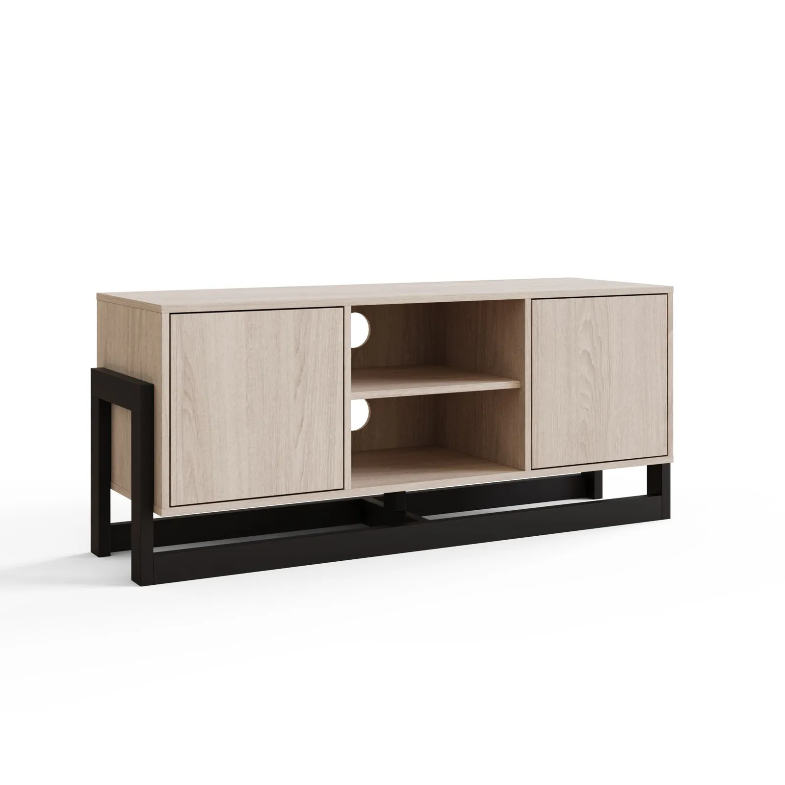 GFW Taite 2 Door TV Unit in Light Oak 2
