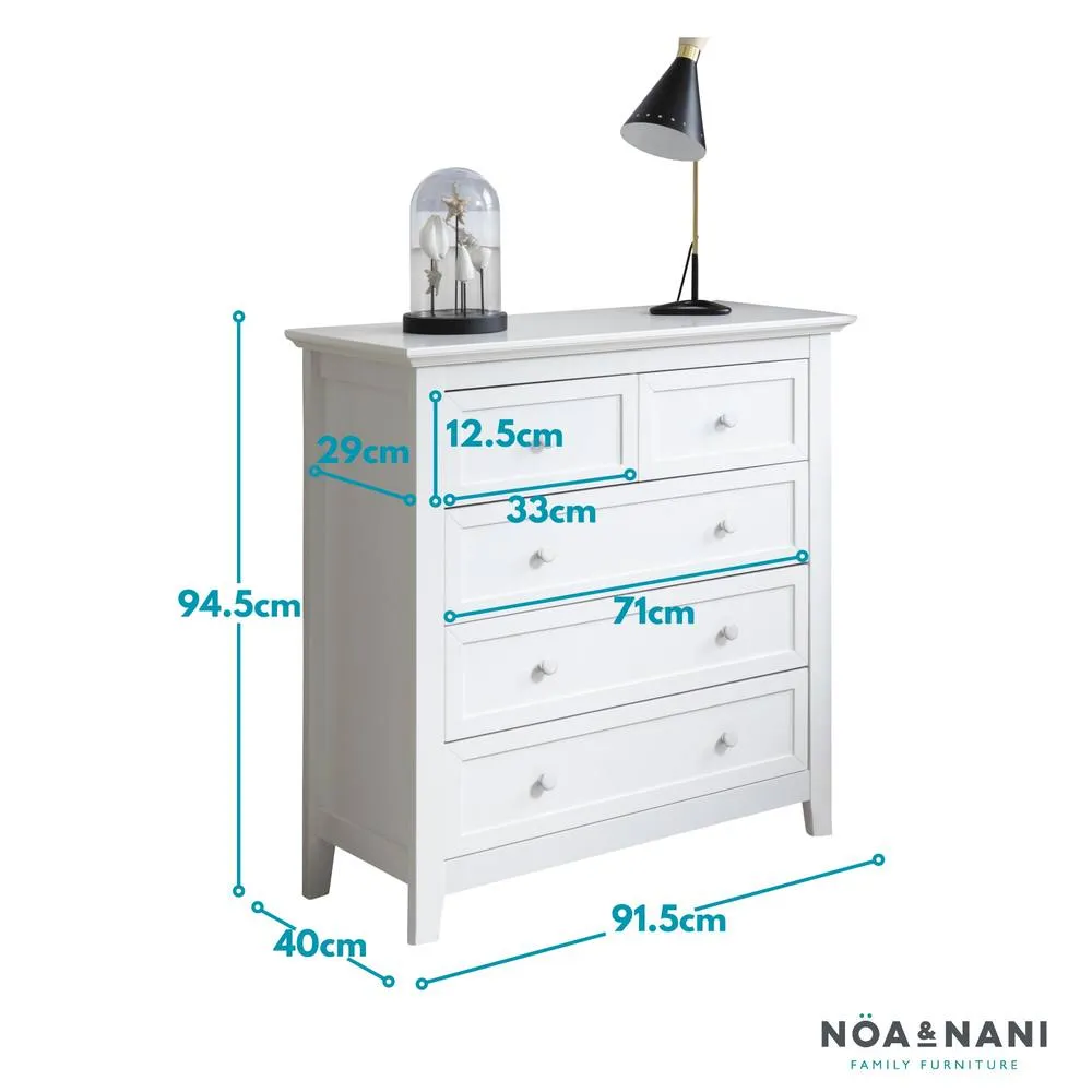 Nöa and Nani Torsby Chest of Drawers 2+3 Drawer in White 3