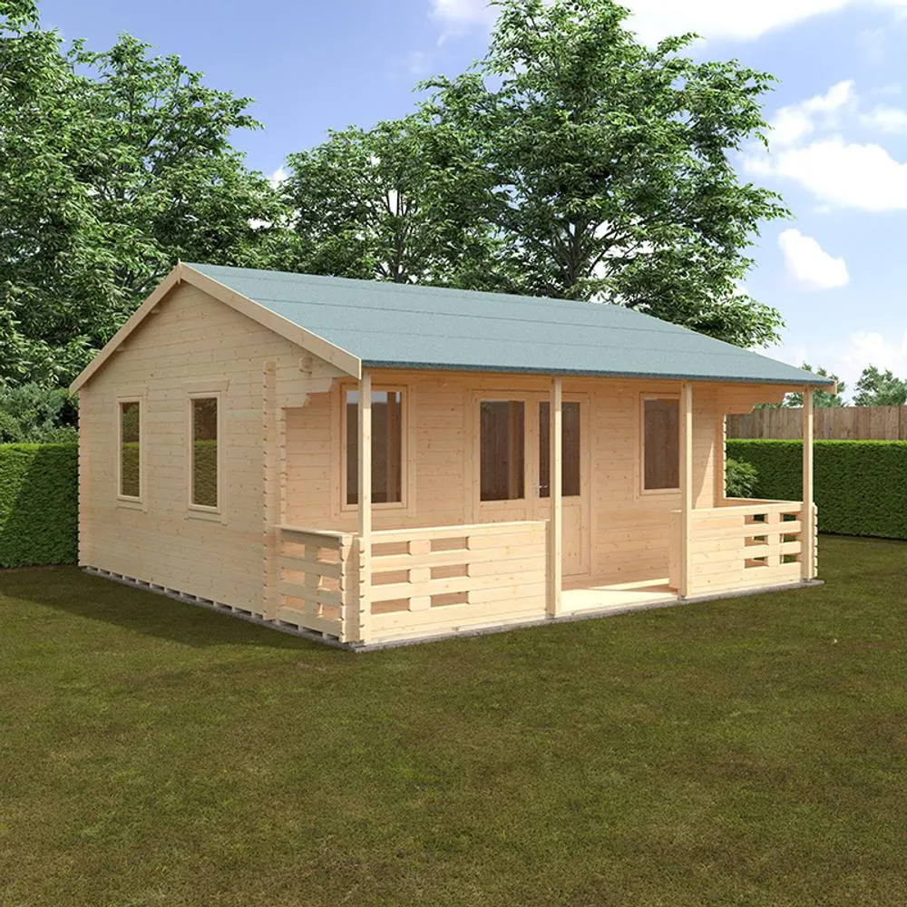Buttercup Farm 20x20 The Addlington 44mm Cabin - L595 x W595 x H324.2 cm in Natural 2