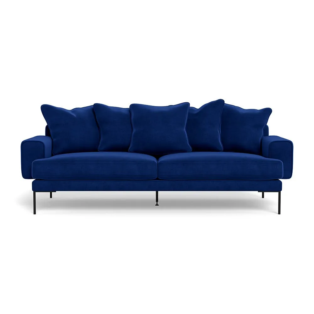 Heal's Torrington 4 Seater Sofa Smart Luxe Velvet Azure Black Feet 1